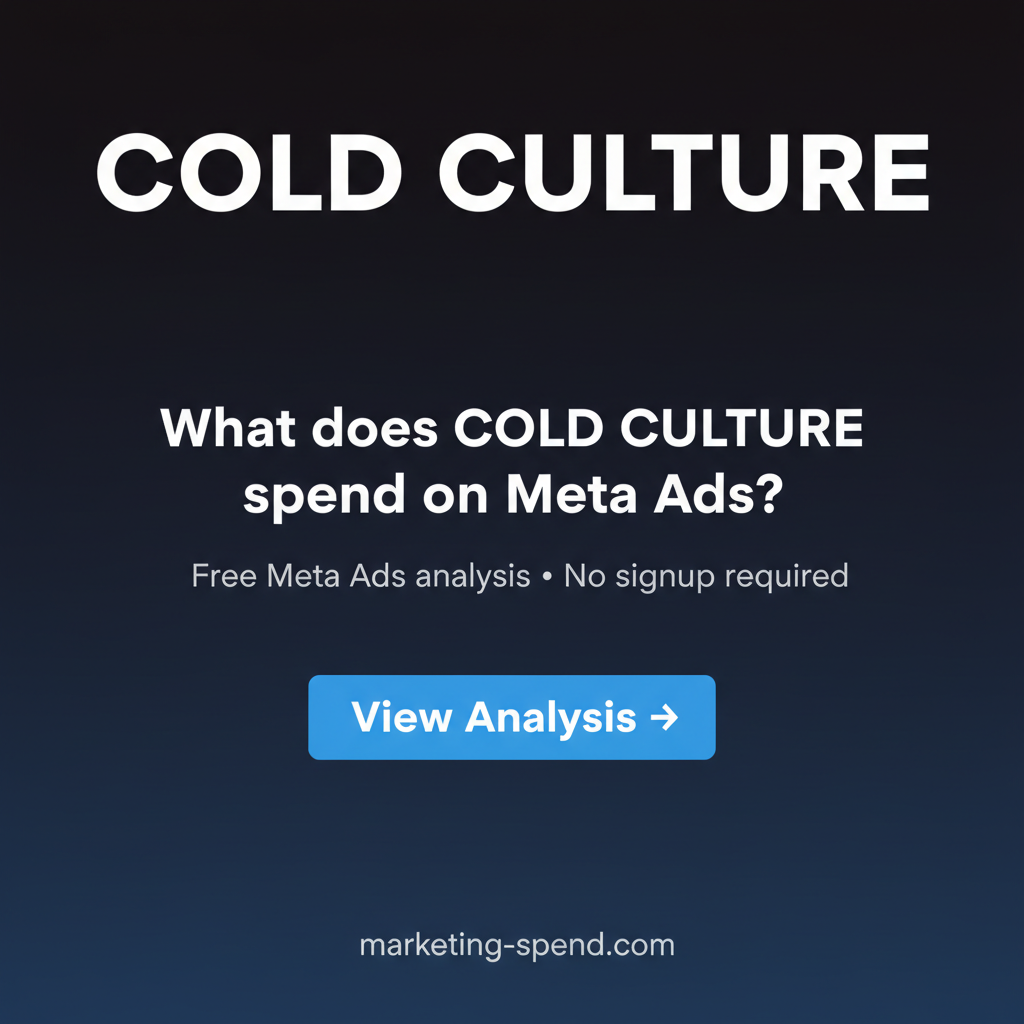 COLD CULTURE Facebook Ads Library — ad spend & top ads | Marketing Spend